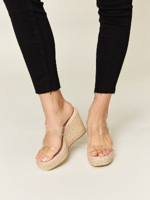 Clear Espadrille Platform Sandle (Sizes 6-10)