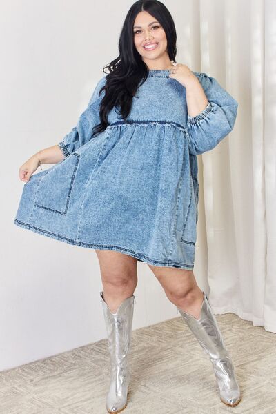 HEYSON Denim Babydoll Dress