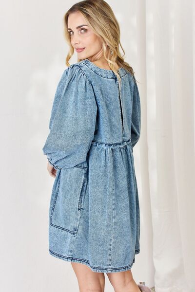 HEYSON Denim Babydoll Dress