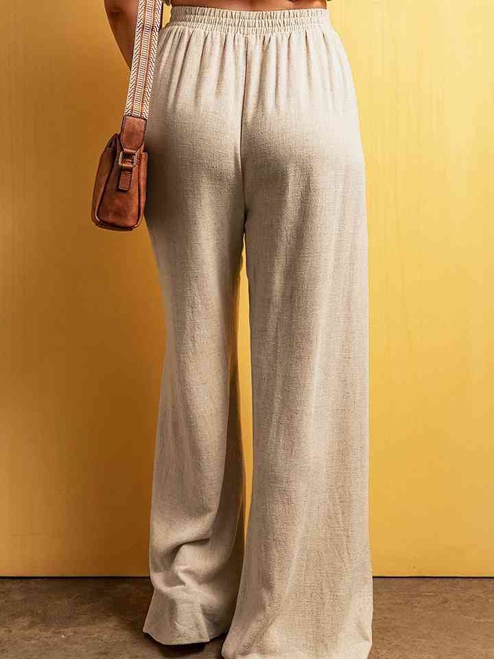 Drawstring Wide Leg Pants