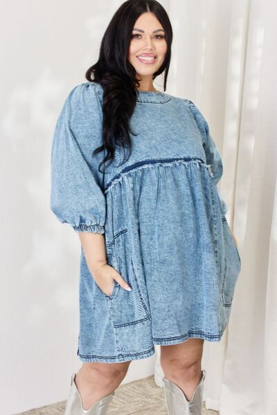 HEYSON Denim Babydoll Dress