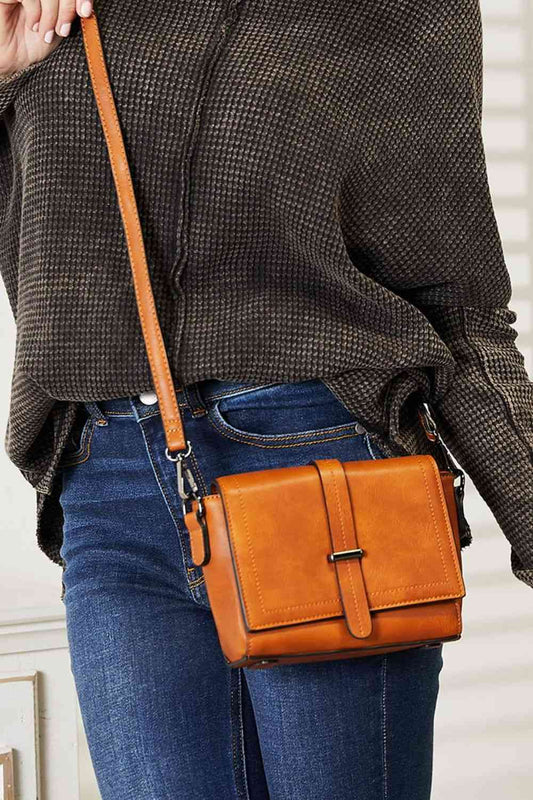 Faux-Leather Crossbody Bag