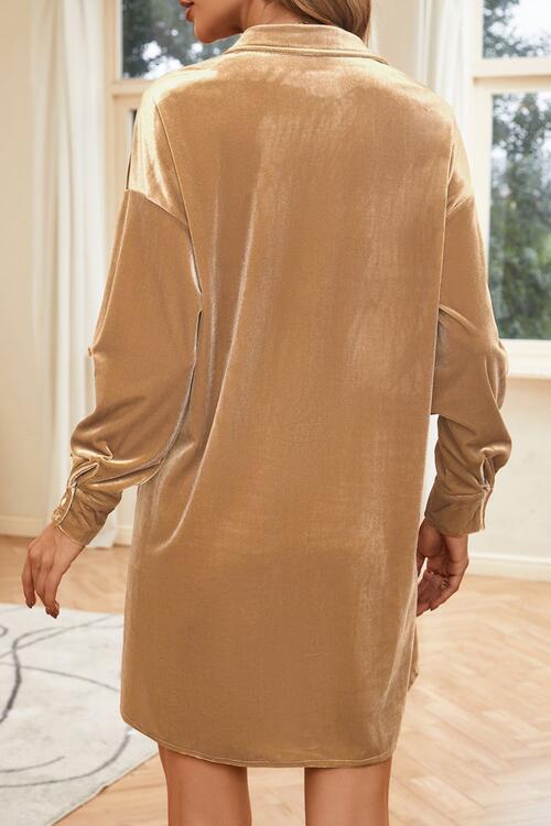 Trendy Long Sleeve Shirt Dress - Fancy!