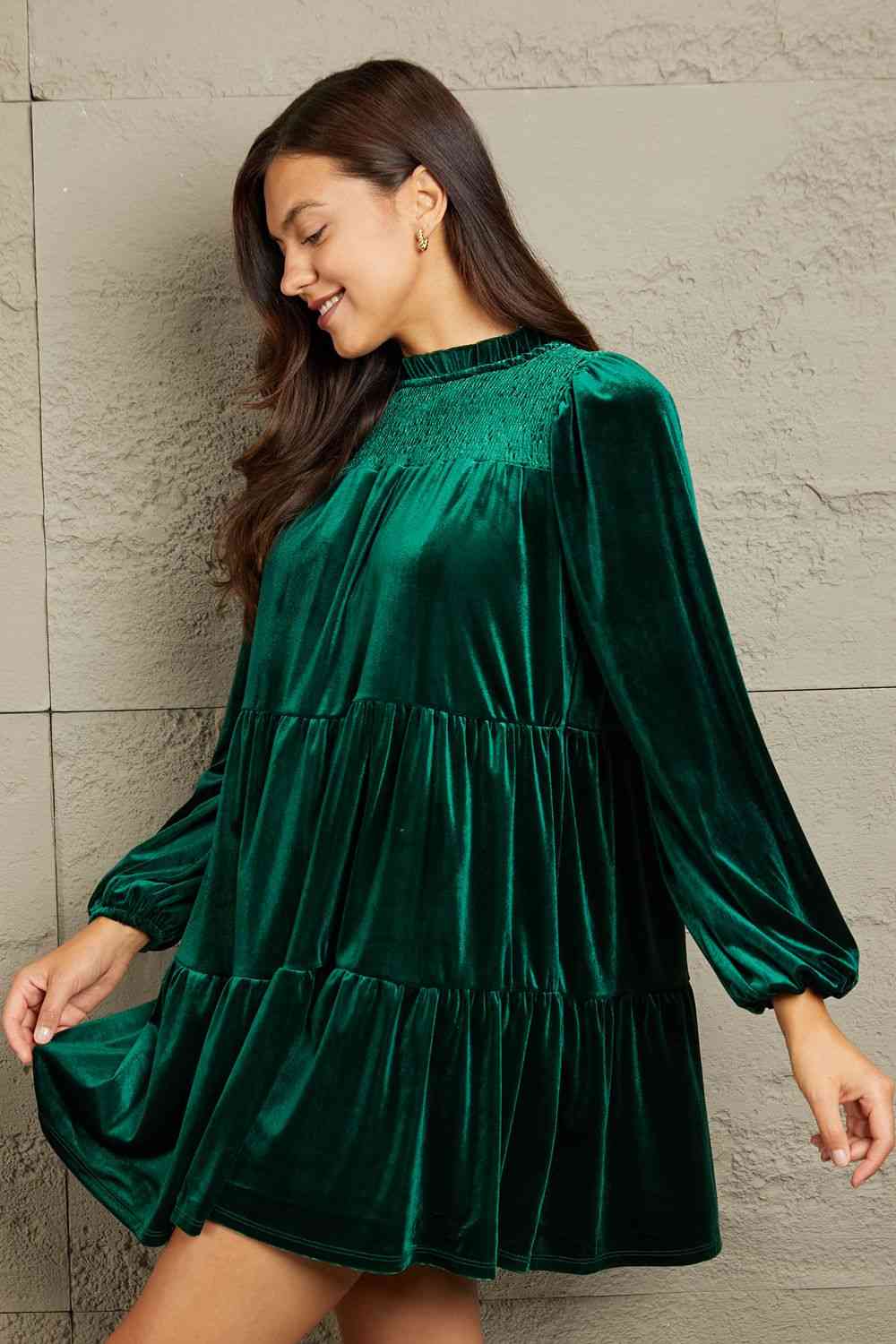 GeeGee Full Size Velvet Tiered Dress – LouLouBehls