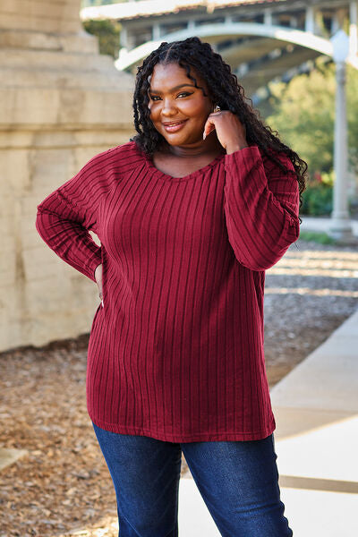 Long Sleeve, Slightly Stretchy Knit Top - Perfect Over Leggings