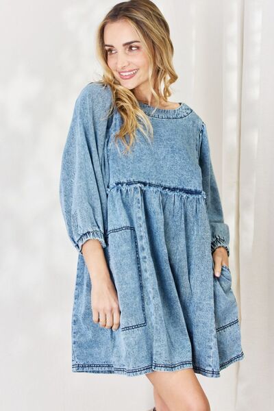 HEYSON Denim Babydoll Dress