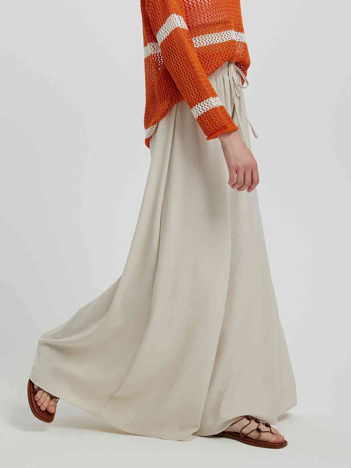 Versatile, 100% Cotten, Drawstring Wide Leg Pant